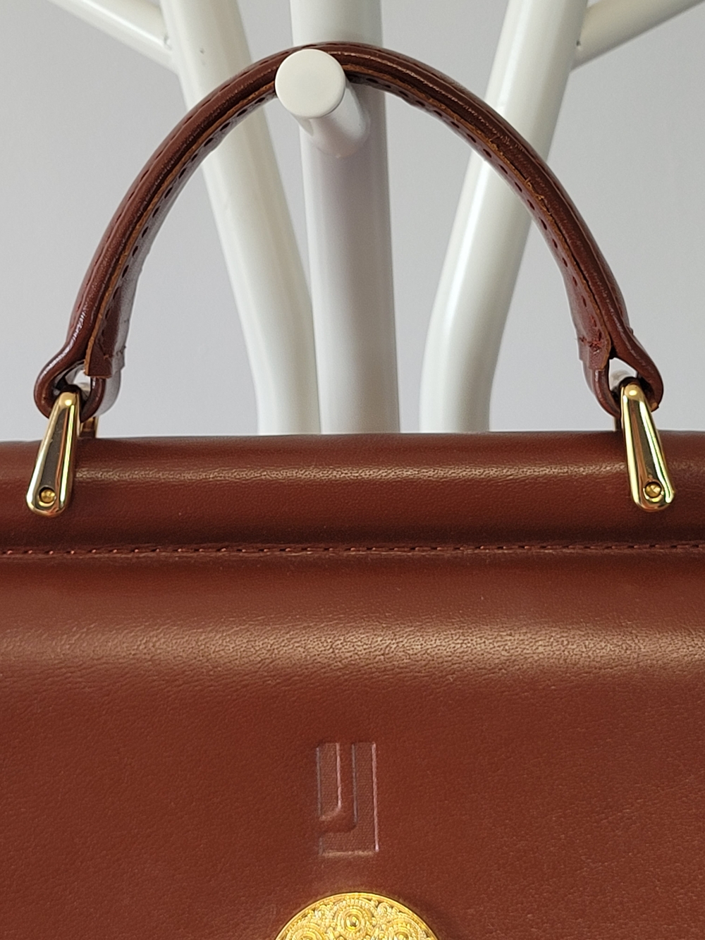 🍂 Jafferjees Vintage Brown Leather Top-Handle Handbag - EUC - Picture 4 of 16